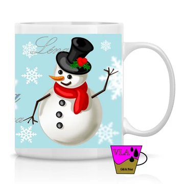 Egyedi névvel ellátott bögre - Snowman