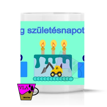 Névre szóló szülinapi bögre - Excavator